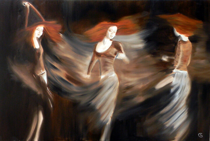 Peinture intitulée "Dancing." par Svetlana Bagdasaryan, Œuvre d'art originale, Huile Monté sur Châssis en bois