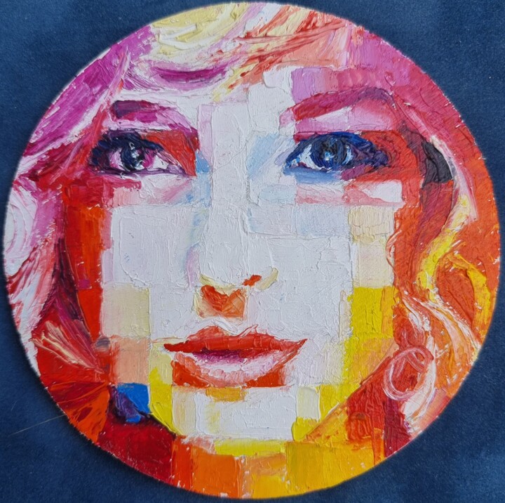 Peinture intitulée "Lunar Aurora" par Assunta Cassa, Œuvre d'art originale, Huile