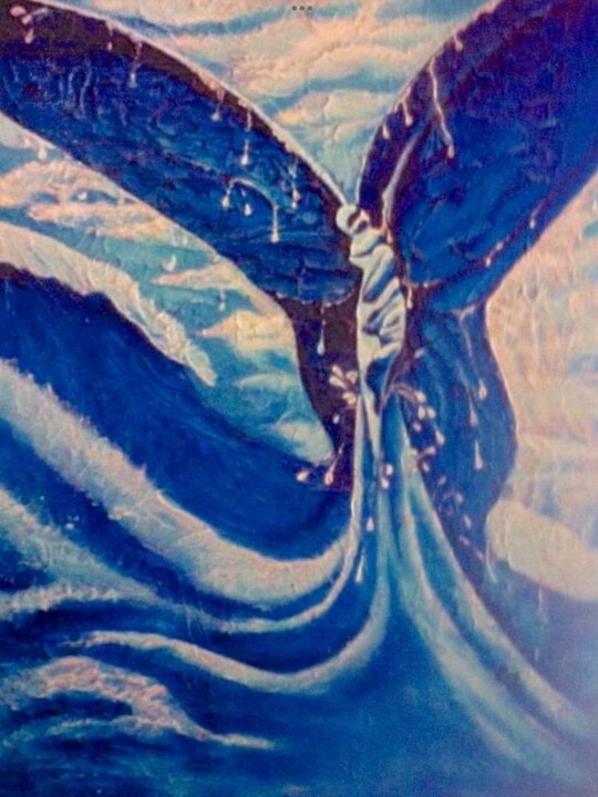 Painting titled "Envol" by Clo, Original Artwork, Acrylic Mounted on Wood Stretcher frame