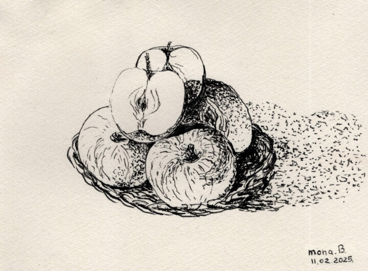 "Still Life with App…" başlıklı Baskıresim Mona.B tarafından, Orijinal sanat, Mürekkep