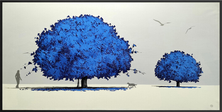 Pintura intitulada "Passeggiata in comp…" por Gio Mondelli, Obras de arte originais, Acrílico