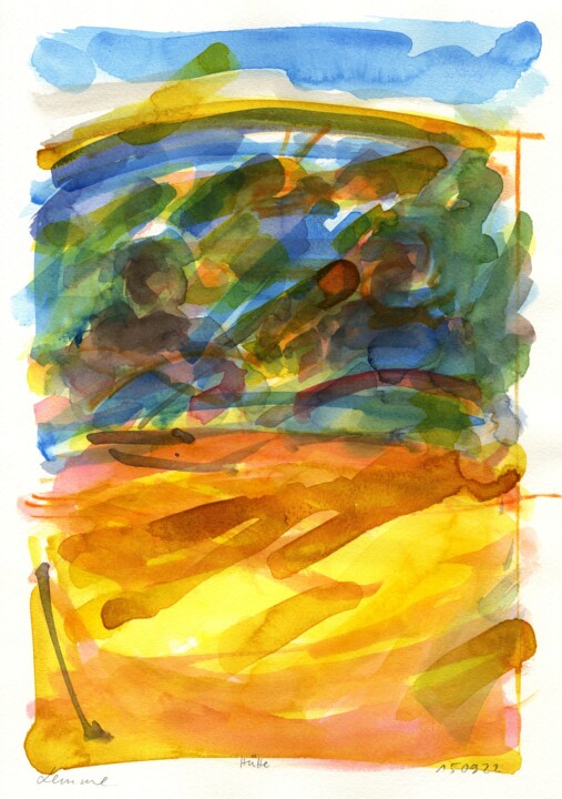 Drawing titled "Auto/Selbster (1509…" by Detlef Lemme (Farbenkugel), Original Artwork, Watercolor