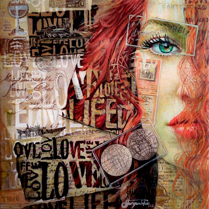 "Love and Life" başlıklı Dijital Sanat Fatih Sungurtekin tarafından, Orijinal sanat, Dijital baskı Ahşap Sedye çerçevesi üze…