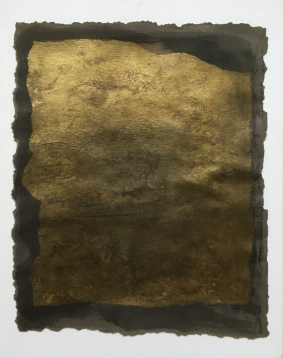 Malarstwo zatytułowany „Black and Gold 1” autorstwa Elaine Wilday, Oryginalna praca, Kolaże