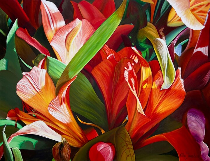 绘画 标题为“Bouquet Five” 由Ella Joosten, 原创艺术品, 丙烯 安装在铝上