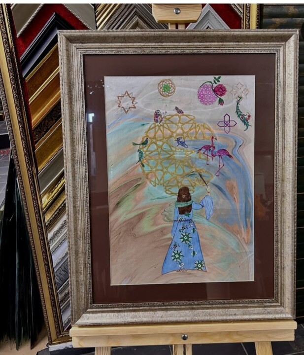 Painting titled "My world (Ebru, wat…" by Evgeniya Ersoy, Original Artwork, Watercolor