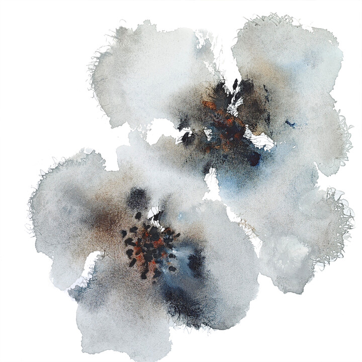 "Minimalist Blooms D…" başlıklı Tablo Tani Soul tarafından, Orijinal sanat, Suluboya