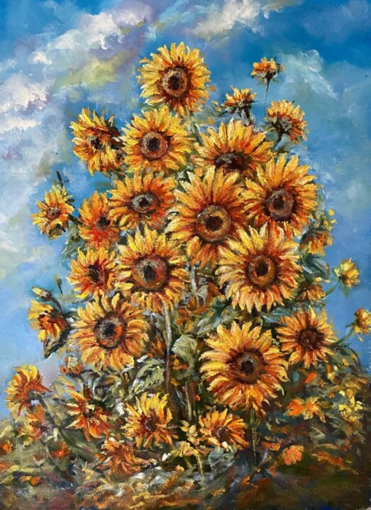 Malarstwo zatytułowany „Rural motifs” autorstwa Oksana Almiz, Oryginalna praca, Olej Zamontowany na Drewniana rama noszy