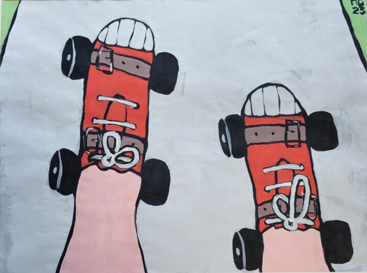 Schilderij getiteld "Acrylic artwork wit…" door Pavlo Ponomarenko, Origineel Kunstwerk, Acryl