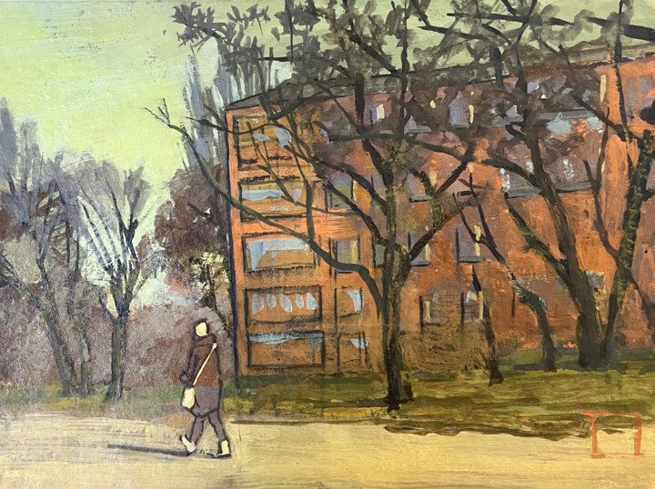 Картина под названием "Morning Stroll | Co…" - Олександр Бойченко, Подлинное произведение искусства, Гуашь