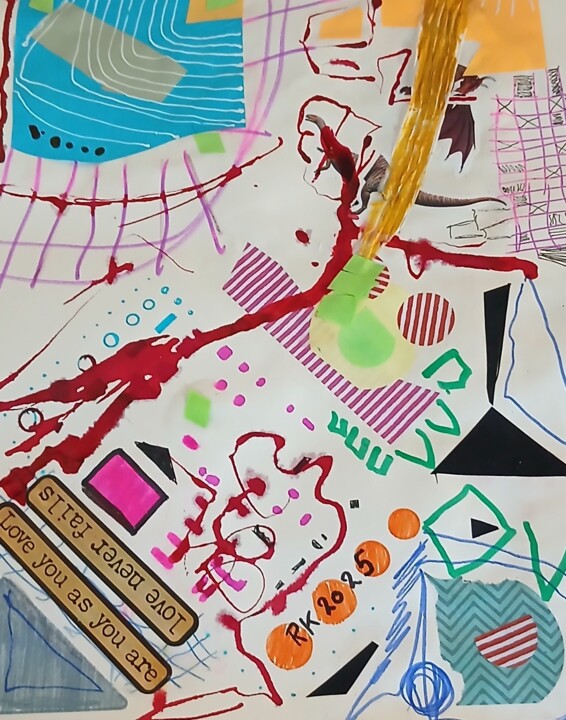 拼贴 标题为“Onder de rode” 由Ronnie Kolner, 原创艺术品, 拼贴