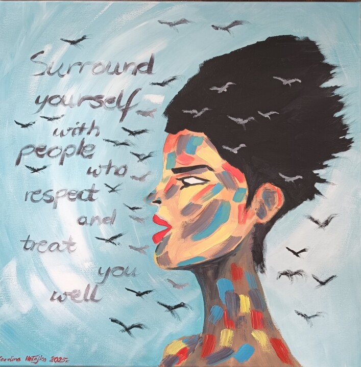 Malarstwo zatytułowany „Girl with a dream” autorstwa Karolina Maria Hałajko, Oryginalna praca, Akryl