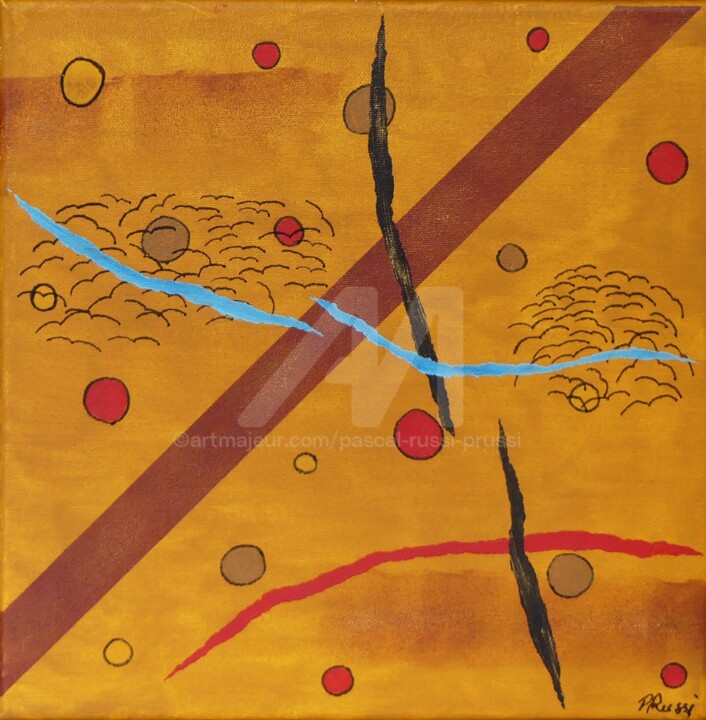 Malarstwo zatytułowany „8. L'envol ou migra…” autorstwa Pascal Russi (PRussi), Oryginalna praca, Akryl Zamontowany na Drewni…