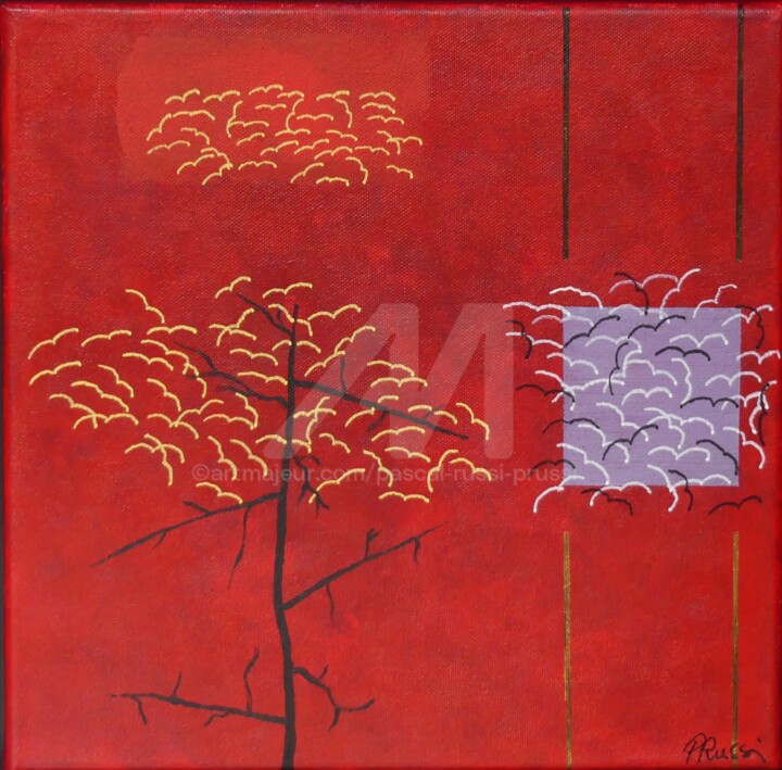 Malarstwo zatytułowany „9. L'envol ou migra…” autorstwa Pascal Russi (PRussi), Oryginalna praca, Akryl Zamontowany na Drewni…