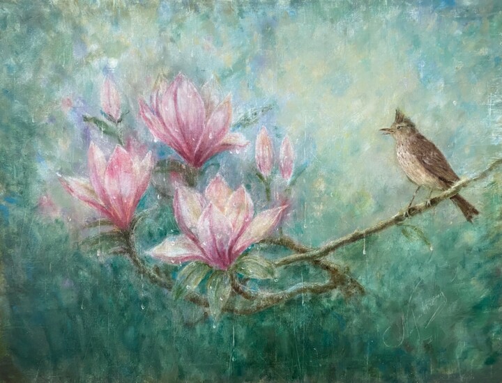 "Song in the Rain" başlıklı Tablo Natalia Pettersson tarafından, Orijinal sanat, Petrol