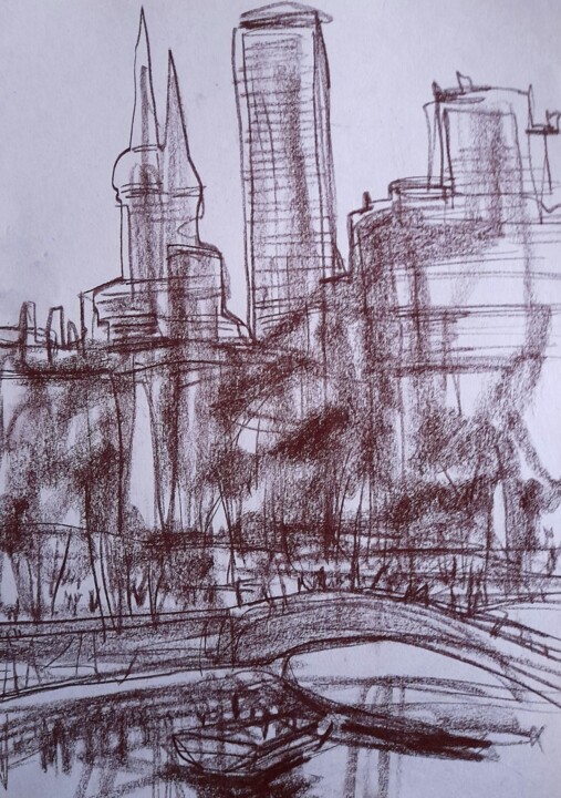 Dessin intitulée "#5" par Alexey Zhucovsky, Œuvre d'art originale, Fusain