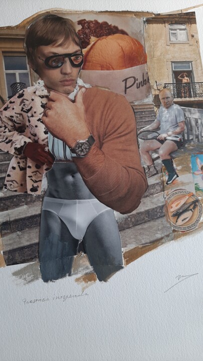 拼贴 标题为“Espiando a Putin” 由Blas Parra, 原创艺术品, 拼贴