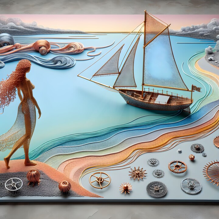 "Visioni di mare" başlıklı Dijital Sanat Angelo Mazzoleni tarafından, Orijinal sanat, AI tarafından oluşturulan görüntü