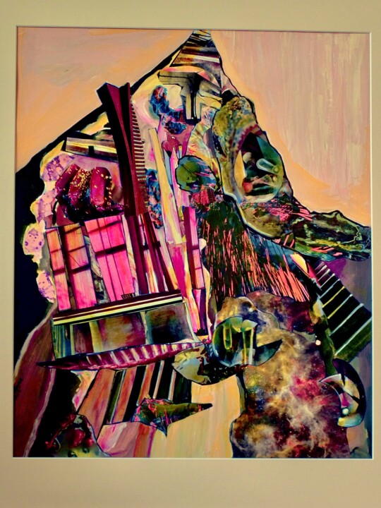 "Der Berg lebt" başlıklı Kolaj Dieter Stockmann tarafından, Orijinal sanat, Kolaj