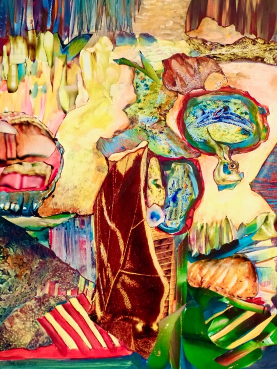 "Abendrot" başlıklı Kolaj Dieter Stockmann tarafından, Orijinal sanat, Kolaj