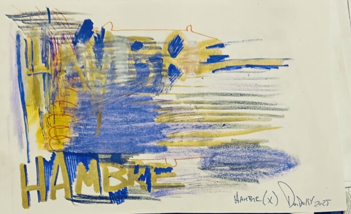 "Hambre (x)" başlıklı Tablo Adrian Dordelly tarafından, Orijinal sanat, Tükenmez kalem