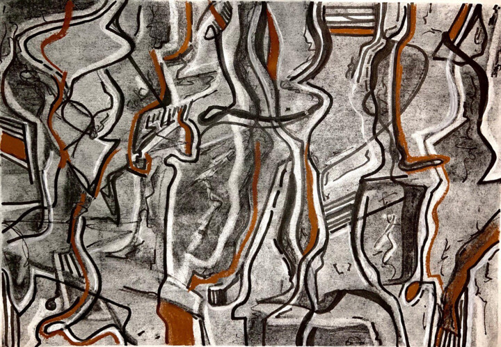 Malarstwo zatytułowany „Untitled 7” autorstwa Hosna Eliasi, Oryginalna praca, Węgiel drzewny