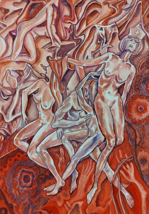 Dessin intitulée "Там, Где кажется ни…" par Irina Arhip, Œuvre d'art originale, Aquarelle