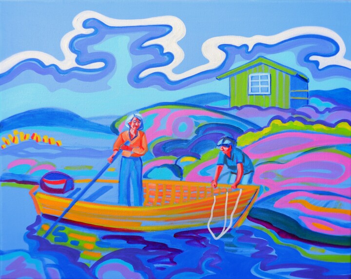 绘画 标题为“A Change of Air” 由Van Lanigh, 原创艺术品, 油 安装在木质担架架上