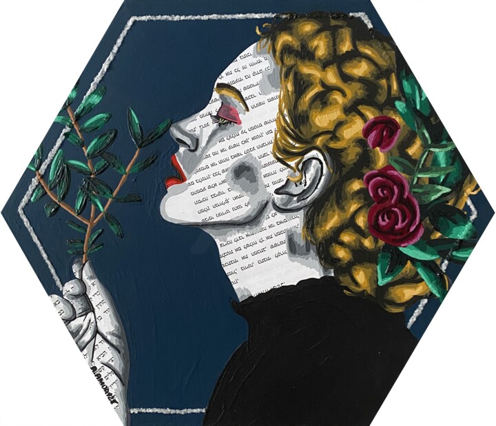 Kolaże zatytułowany „Wicca” autorstwa Annabelle Amory, Oryginalna praca, Akryl Zamontowany na Drewniana rama noszy