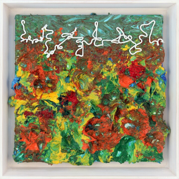 Peinture intitulée "Humming Letter #141" par Ji-An Kwon, Œuvre d'art originale, Encre Monté sur Châssis en bois