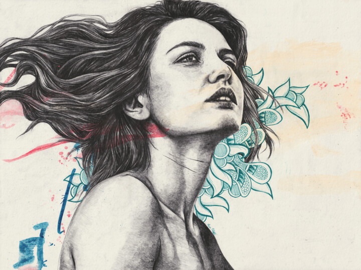 Desenho intitulada "All Secrets Known" por Marco Paludet, Obras de arte originais, Lápis