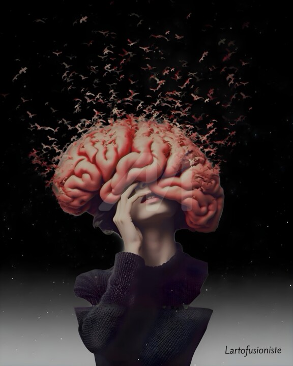"Evasion mental" başlıklı Dijital Sanat Lartofusioniste tarafından, Orijinal sanat, Dijital Kolaj