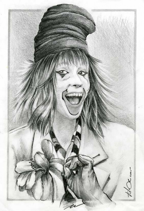 "LadyClown" başlıklı Resim Junior Shelver tarafından, Orijinal sanat, Kalem