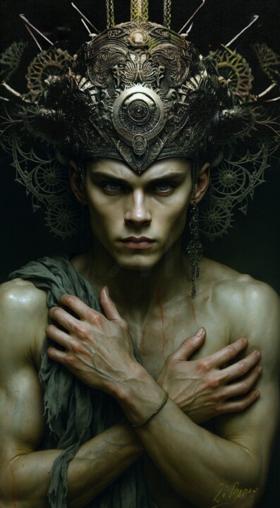 Peinture intitulée "COPRICAPO" par Costapintor, Œuvre d'art originale, Huile Monté sur Châssis en bois