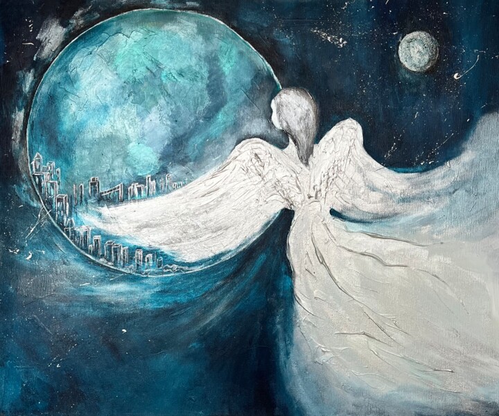 "Midnight Guardian" başlıklı Tablo Vanja Zanze tarafından, Orijinal sanat, Akrilik