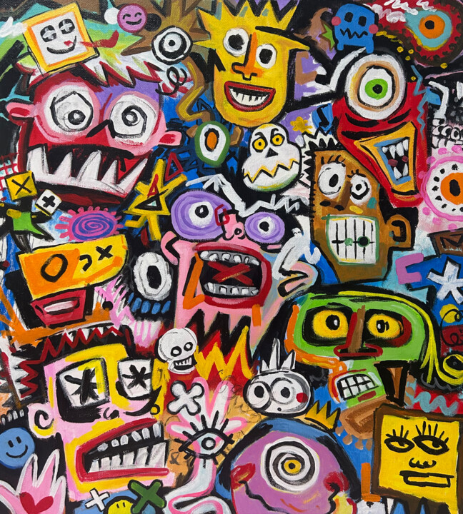 Painting titled "WE ALL AGREED TO BE…" by Hou Soon Ming, Original Artwork, Acrylic