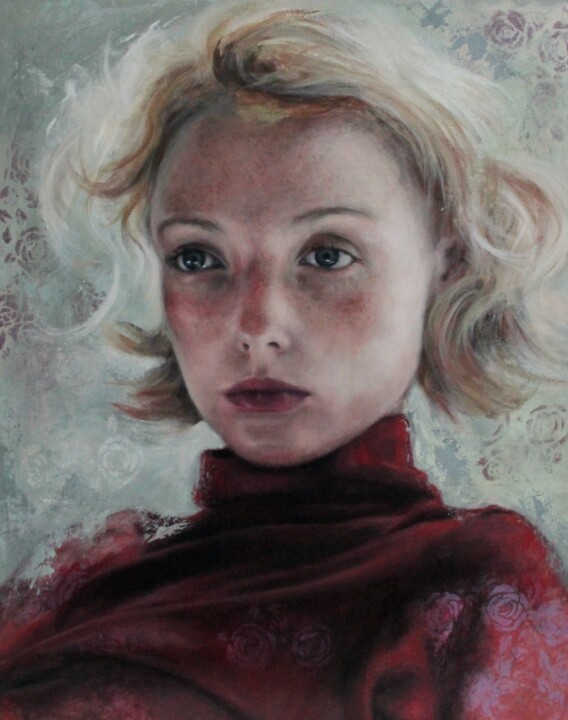 Pintura intitulada "Behind the Rose, in…" por Federica Belloli, Obras de arte originais, Acrílico Montado em Armação em made…