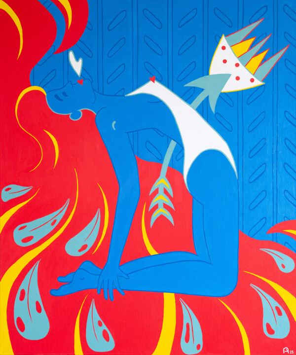 Картина под названием "Words Hurt" - Apollinaria Manko, Подлинное произведение искусства, Масло