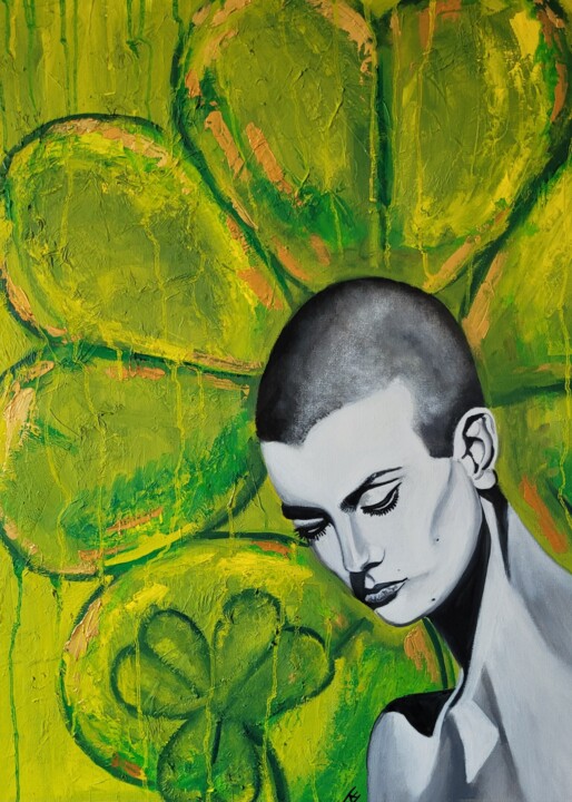 Ζωγραφική με τίτλο "Shamrock diaries" από Jan-Albert Ernsten, Αυθεντικά έργα τέχνης, Λάδι Τοποθετήθηκε στο Ξύλινο πάνελ