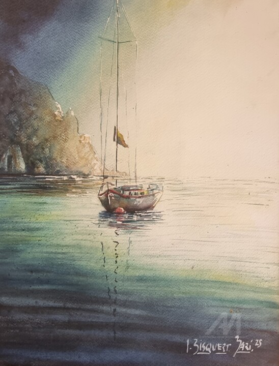 Peinture intitulée "Marina" par Joana Bisquert, Œuvre d'art originale, Aquarelle Monté sur Autre panneau rigide