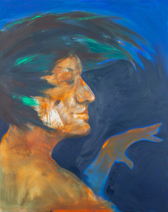 Painting titled "Cierro los ojos y s…" by Gilberto Vallarino, Original Artwork, Oil