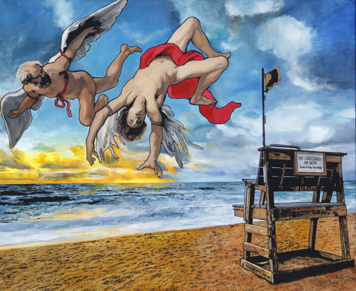 Painting titled "Down By The Sun" by Denis Mikhaylov, Original Artwork, Acrylic