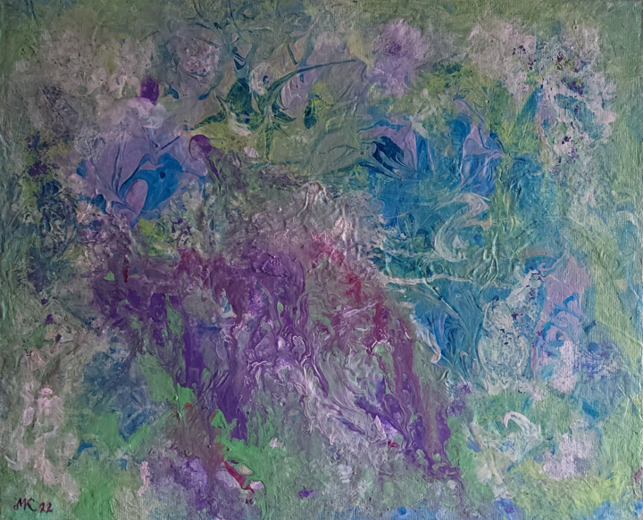 Painting titled "Jungle life" by Mervi Korhonen, Original Artwork, Acrylic Mounted on Cardboard