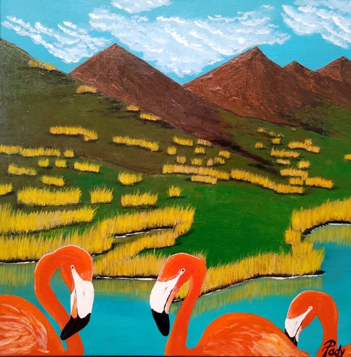 "Flamencos" başlıklı Tablo Pady Fremberg tarafından, Orijinal sanat, Akrilik
