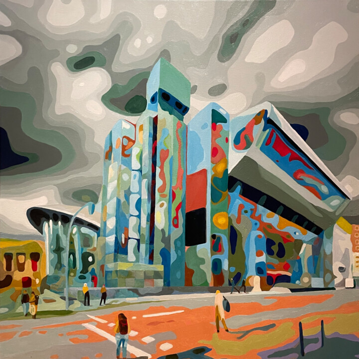 Peinture intitulée "Wizinc Center" par Román Manrique De Lara, Œuvre d'art originale, Huile
