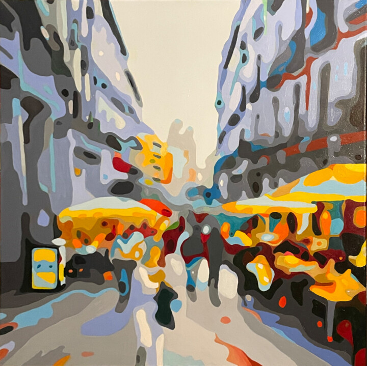 Peinture intitulée "Soportal Plaza Mayor" par Román Manrique De Lara, Œuvre d'art originale, Huile