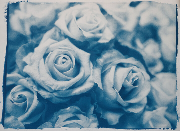 Fotografie getiteld "Blue Flower n°1" door Riccardo Beretta, Origineel Kunstwerk, Cyanotypie