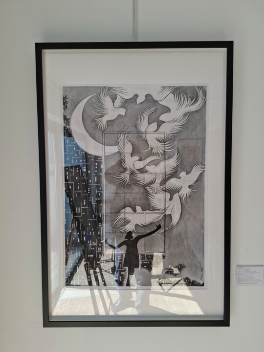 Œuvre présentée encadrée