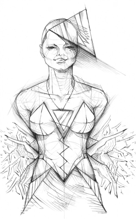 Dessin intitulée "Manipolazione socia…" par O. Soniart, Œuvre d'art originale, Stylo à bille