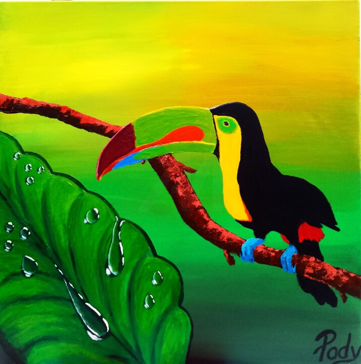 "Tucan" başlıklı Tablo Pady Fremberg tarafından, Orijinal sanat, Akrilik